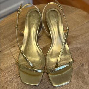 SCHUTZ Gold Strappy Sandals